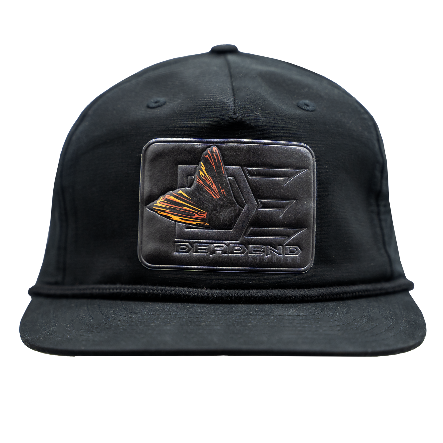 Richardson 256 Flat Bill Rope Black Carp Patch Hat-DE256 Black