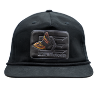 Richardson 256 Flat Bill Rope Black Carp Patch Hat-DE256 Black