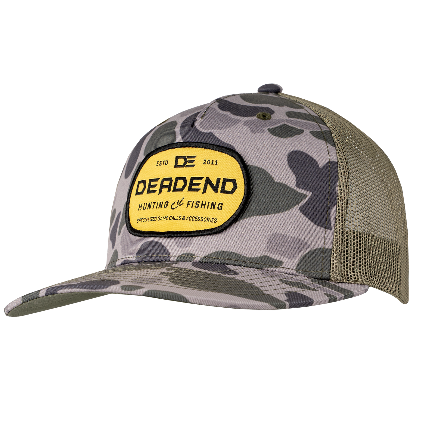 Richardson 112 Green Duck Camo Yellow Woven Patch Hat