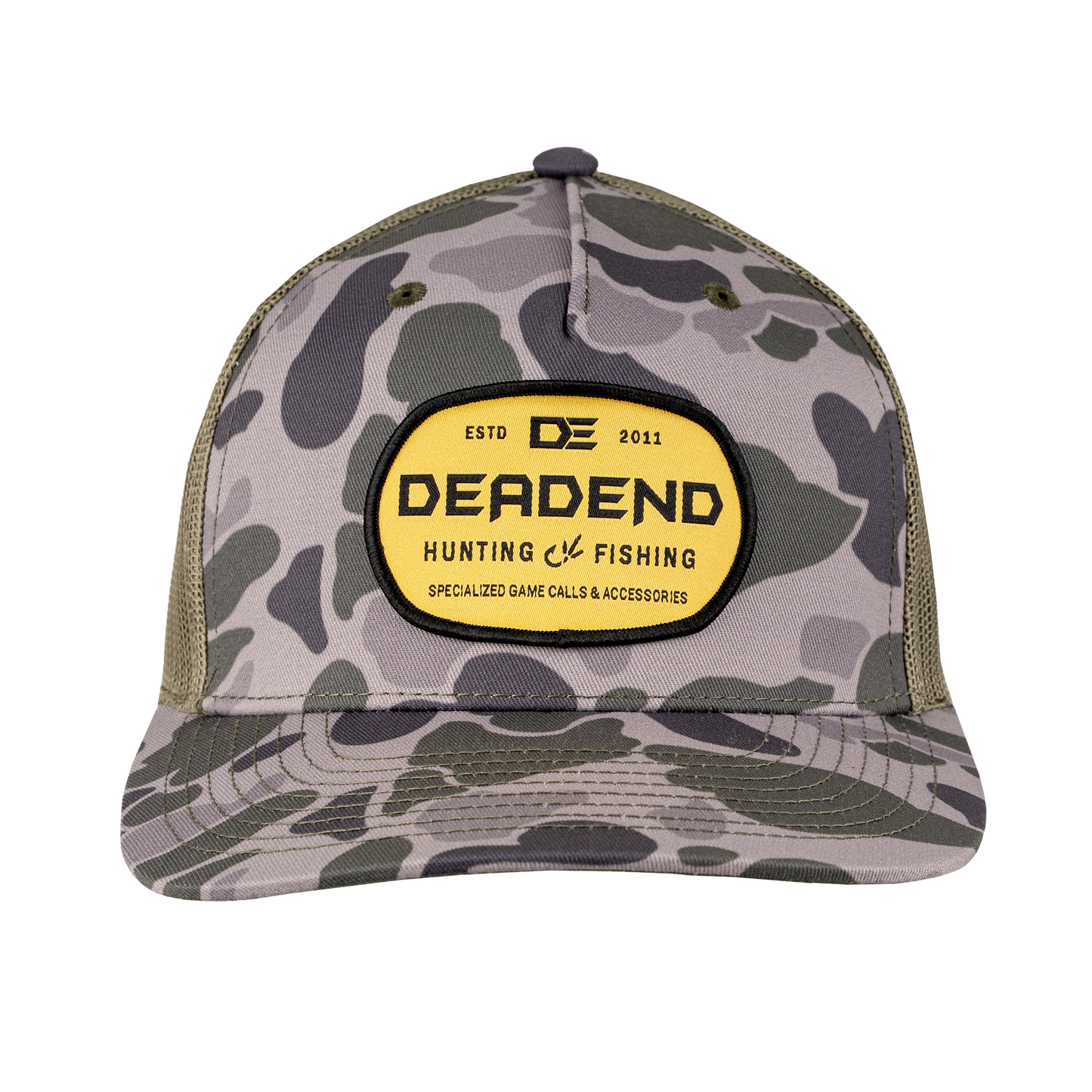 Richardson 112 Green Duck Camo Yellow Woven Patch Hat