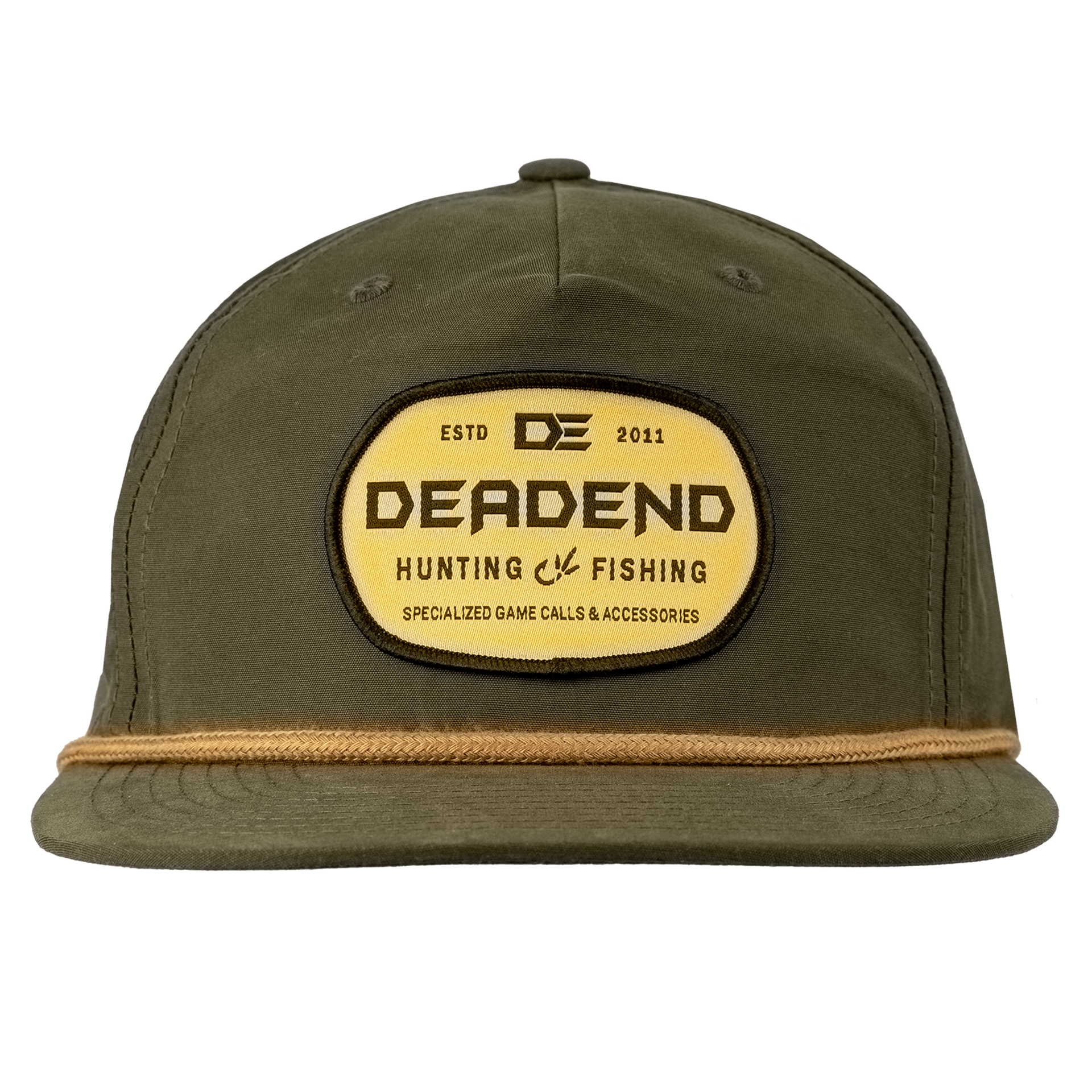 Richardson 256 Flat Bill Rope Green Woven Yellow Patch Rope Hat