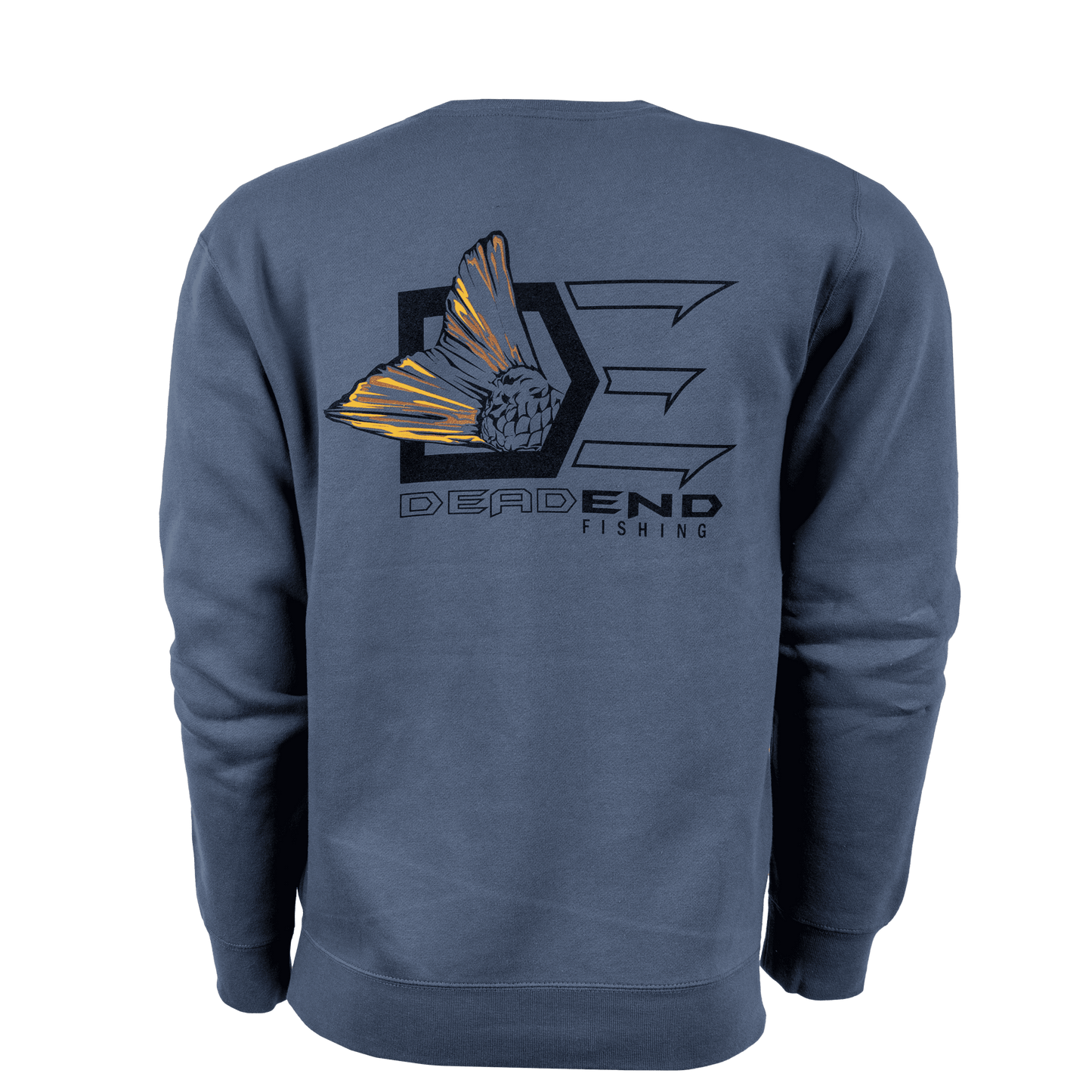 DE Dead End Fishing Carp Fin Pullover Sweatshirt- DE3000 Storm Blue