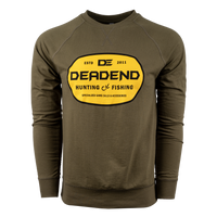 DE Dead End Hunting & Fishing Yellow Logo LS Pullover- DE9000 Military Green