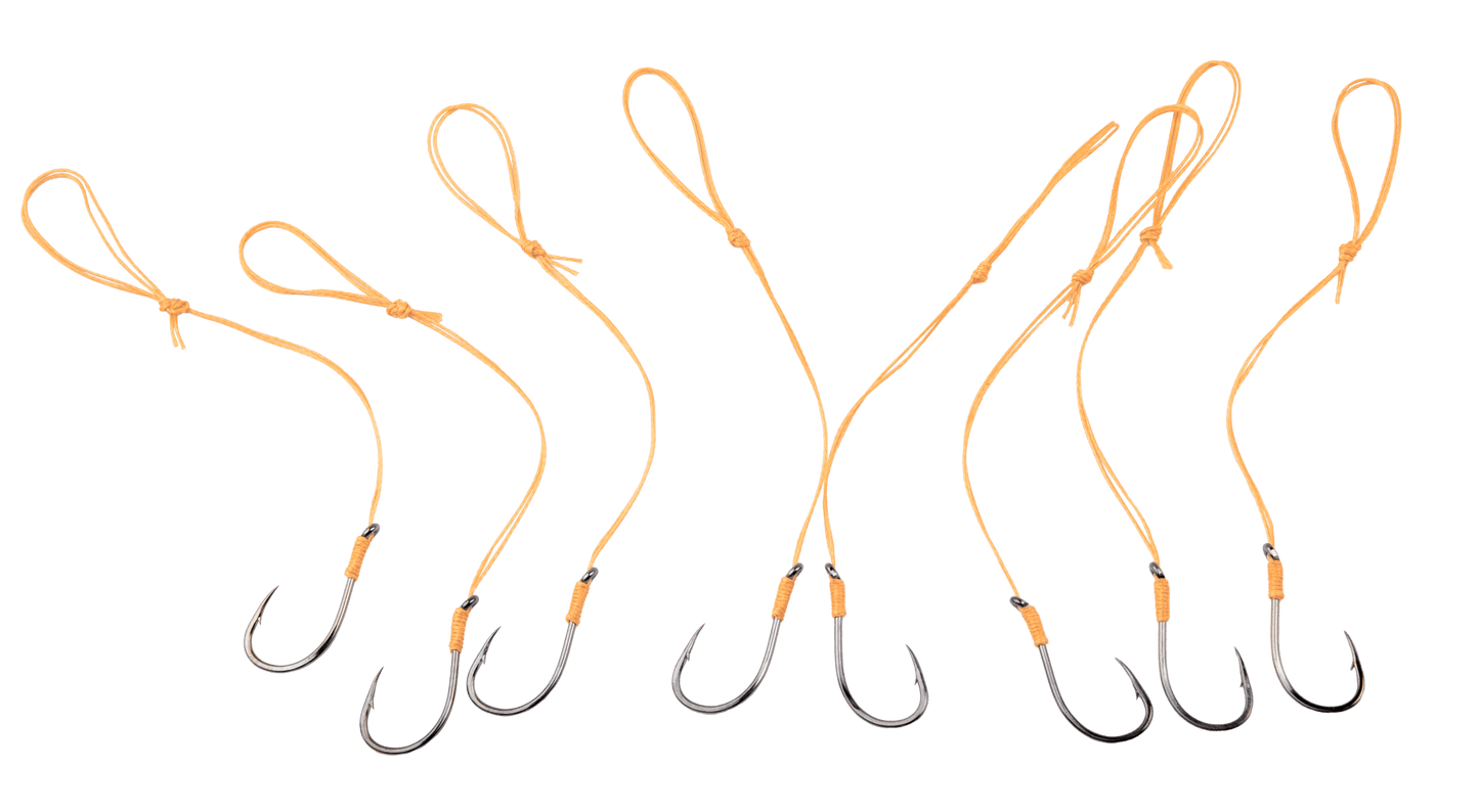 Dead End Fishing Hooks 1/0 65Lb Leader 8 Qty