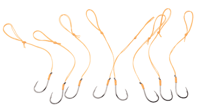 Dead End Fishing Hooks 1/0 65Lb Leader 8 Qty