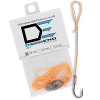 Dead End Fishing Hooks 1/0 65Lb Leader 8 Qty