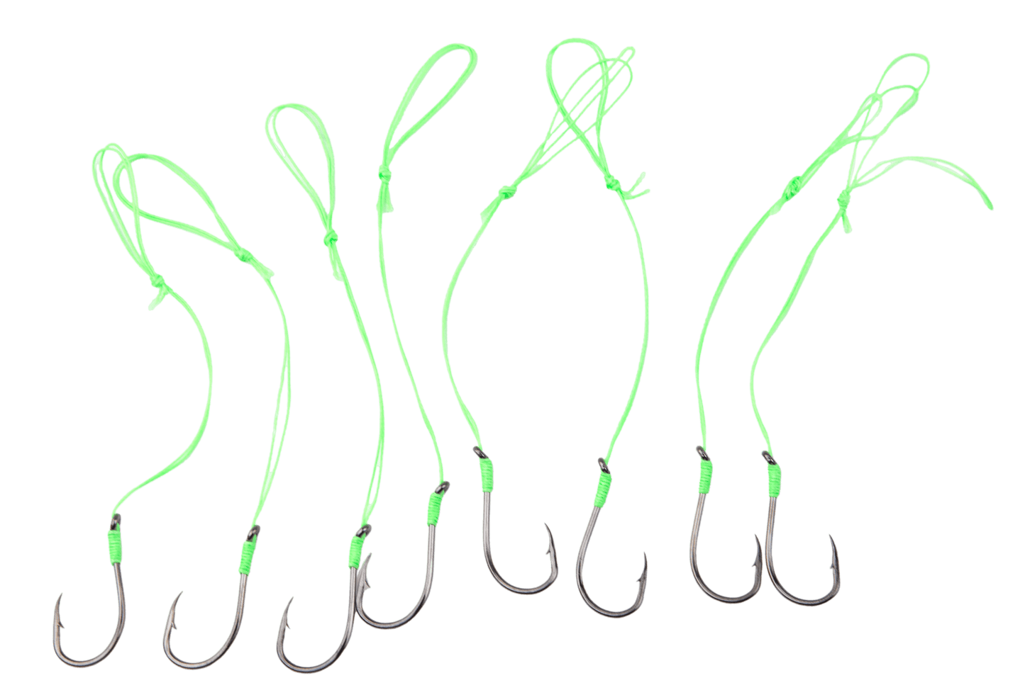 Dead End Fishing Hooks 2/0 65Lb Leader 8 Qty