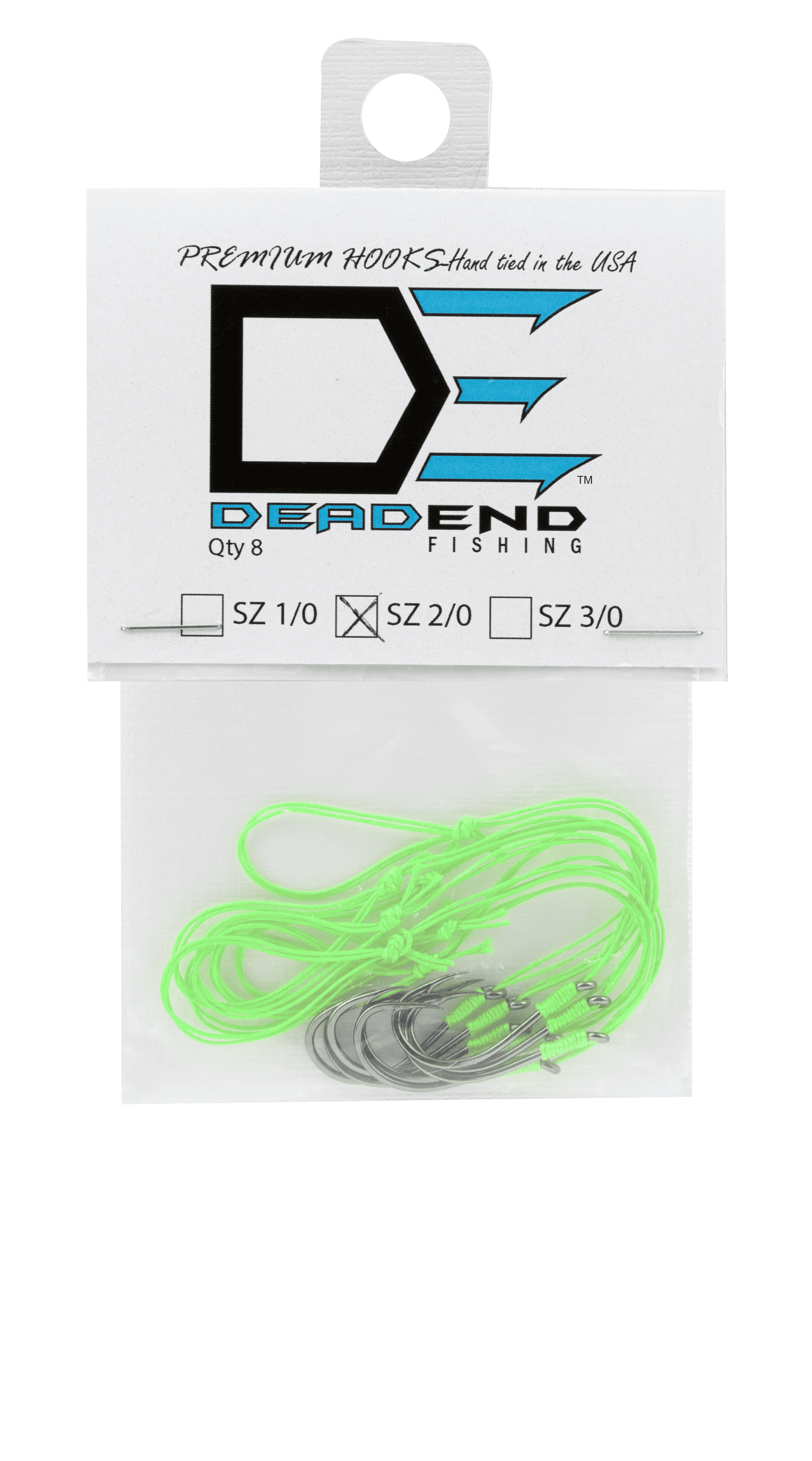 Dead End Fishing Hooks 2/0 65Lb Leader 8 Qty – Dead End Outdoors Dead End Fishing Hooks 2/0 65Lb Leader 8 Qty – Dead End Outdoors