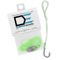 Dead End Fishing Hooks 2/0 65Lb Leader 8 Qty