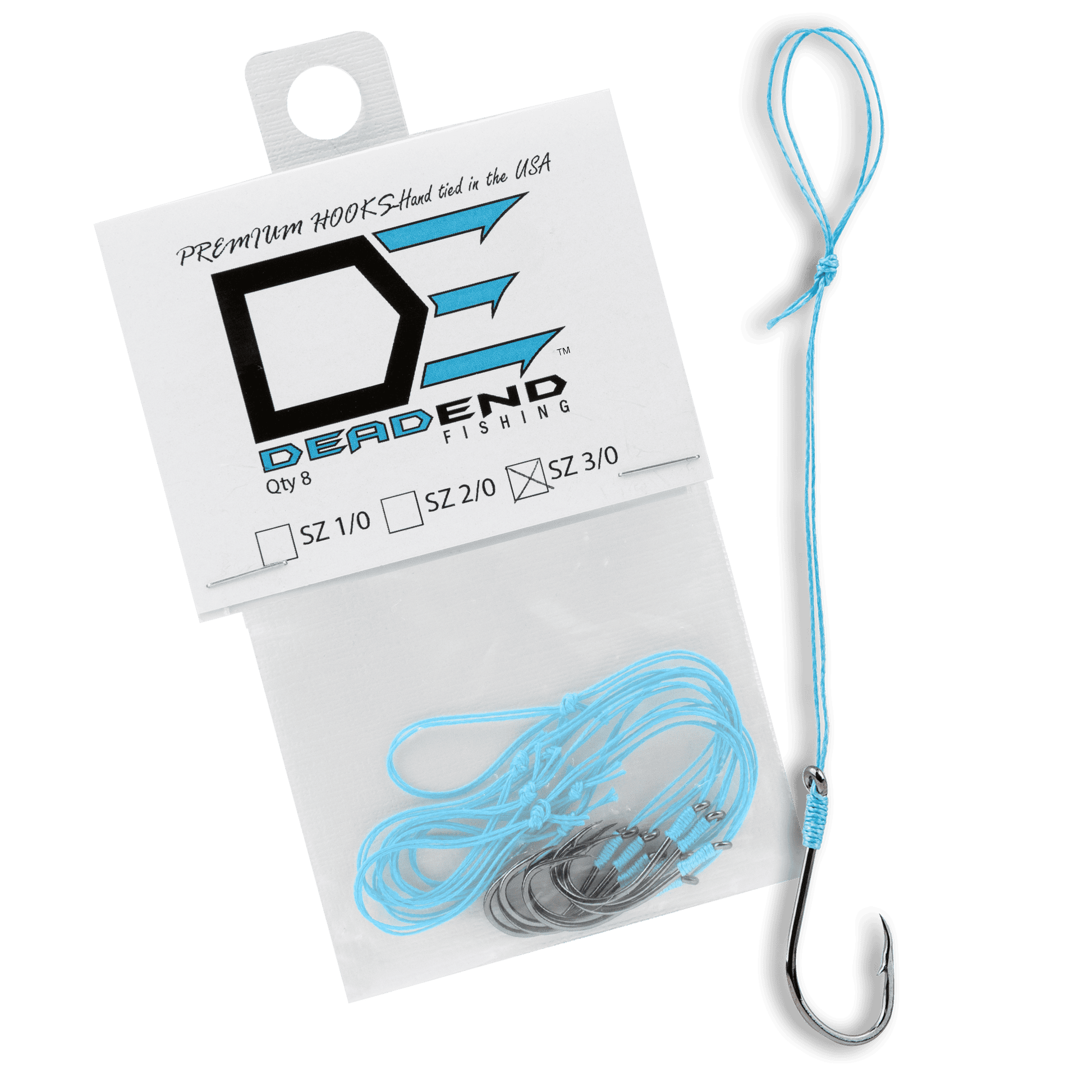 Dead End Fishing Hooks 3/0 65Lb Leader 8 Qty – Dead End Outdoors Dead End Fishing Hooks 3/0 65Lb Leader 8 Qty – Dead End Outdoors