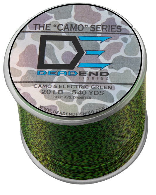 Camo & Electric Green Fishing Monofilament Line - 20Lb - 540 Yards