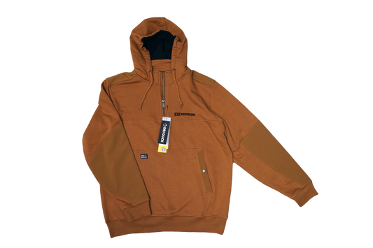 Dead End Outdoors Men's Mission Quarter-Zip Hooded Pullover- Saddle Color