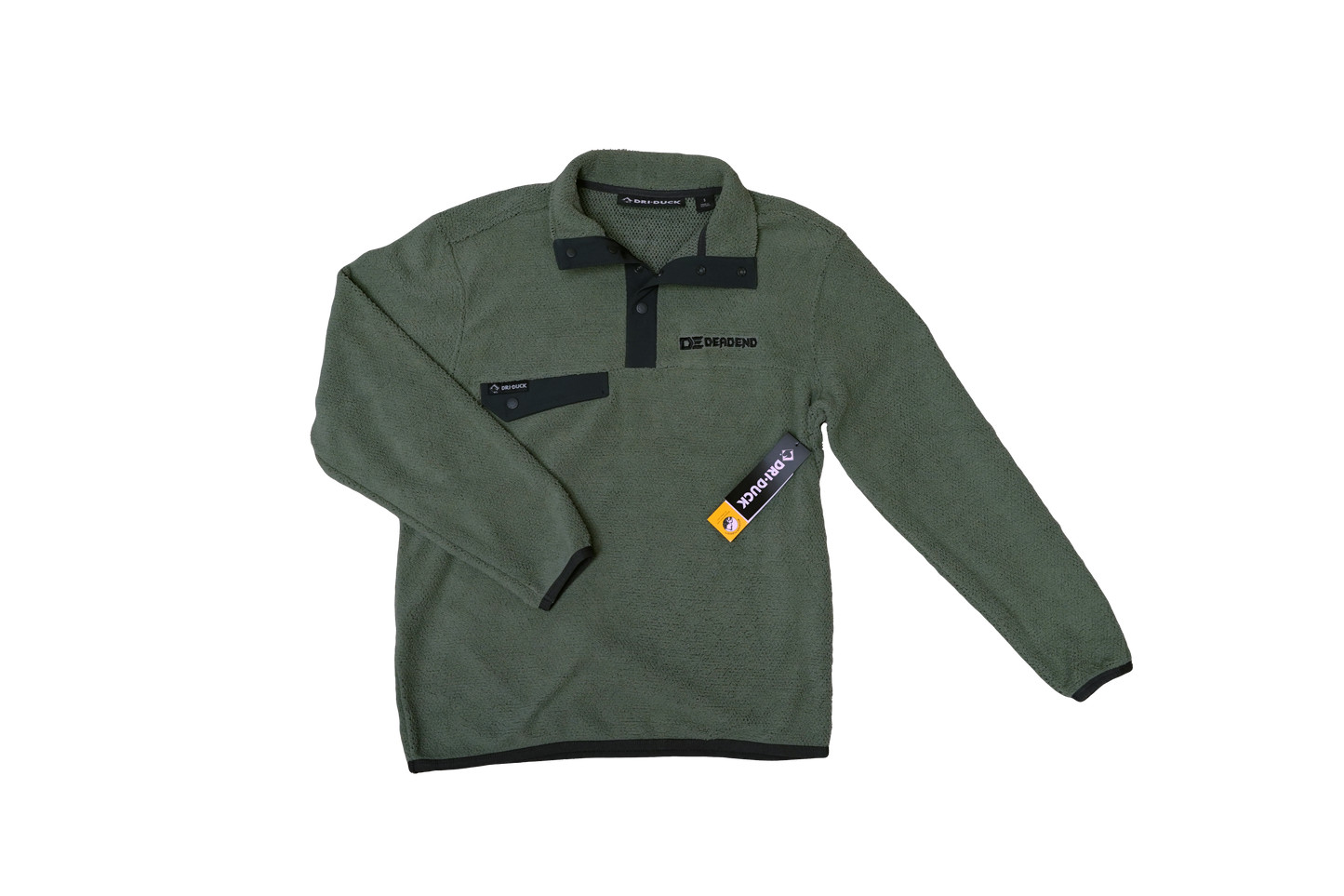 Dead End Outdoors Men's Dri Duck Brooks Sherpa Mountain Fleece Pullover- SAGE in color