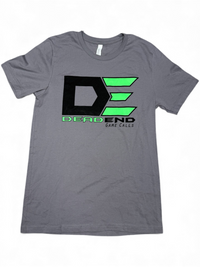 DE Dead End Game Calls Gray T -Shirt Neon Green and Black Logo