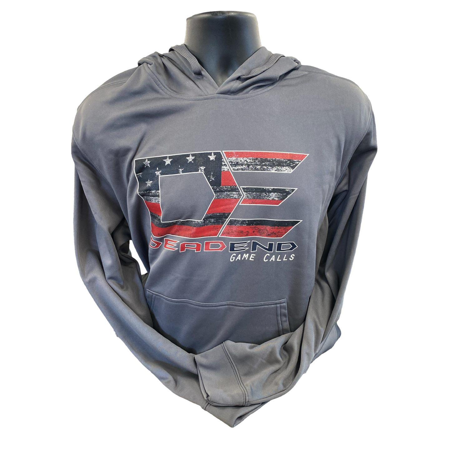 American Flag DE Logo Grey Hoodie