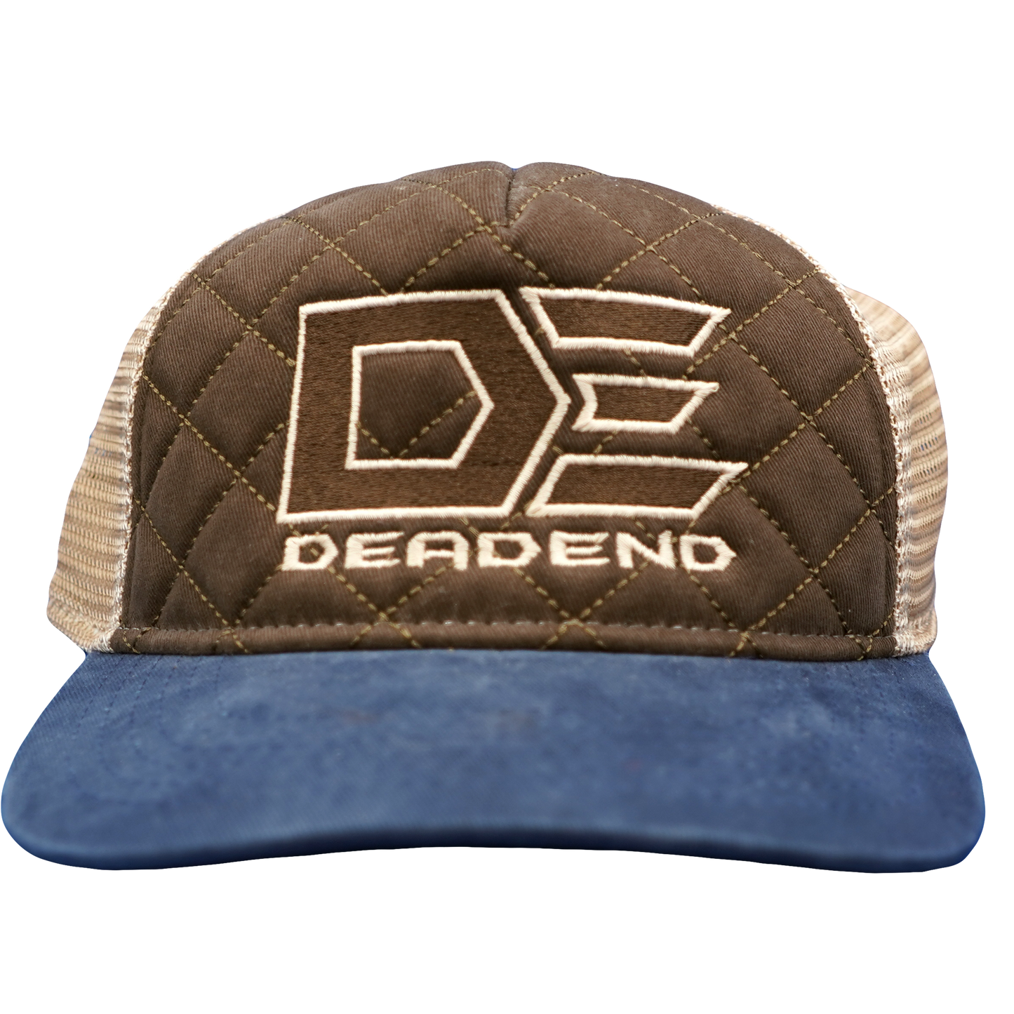 Dead End Quilted Trucker Hat – Brown & Blue