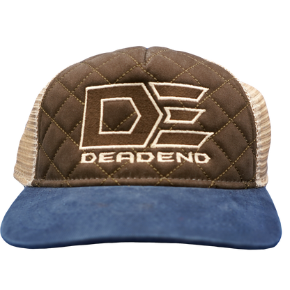 Dead End Quilted Trucker Hat – Brown & Blue
