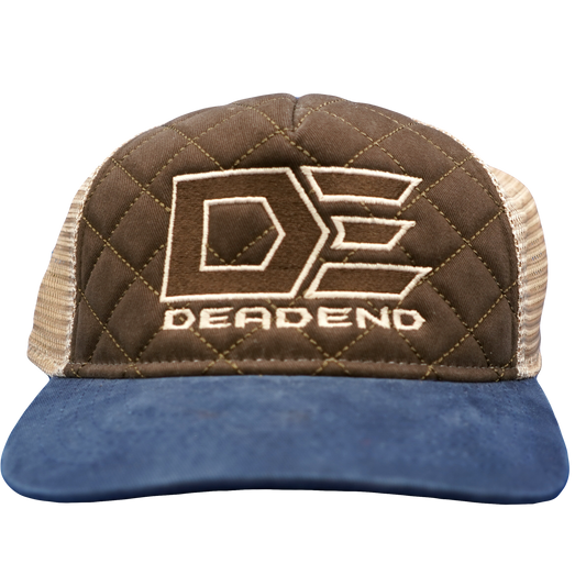 Dead End Quilted Trucker Hat – Brown & Blue