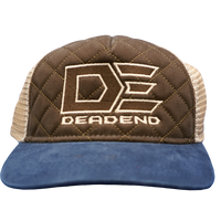 Dead End Quilted Trucker Hat – Brown & Blue