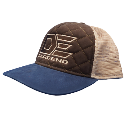 Dead End Quilted Trucker Hat – Brown & Blue